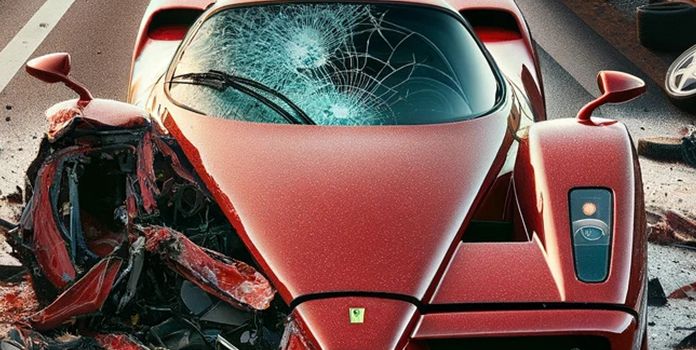 Ferrari Enzo rozbite pod Monachium. Kto kierowcą k***a jest?